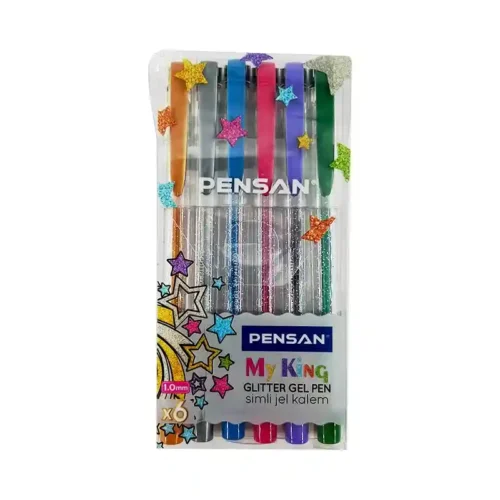 Pack de 6 Stylos Gel Glitter PENSAN MYKING – Écriture Brillante et Colorée