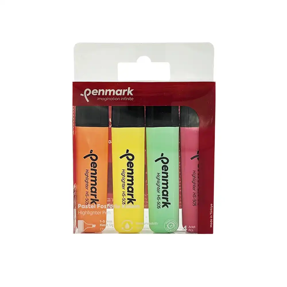 pochette 4 marqueurs fluo PENMARK Pastel couleurs douces