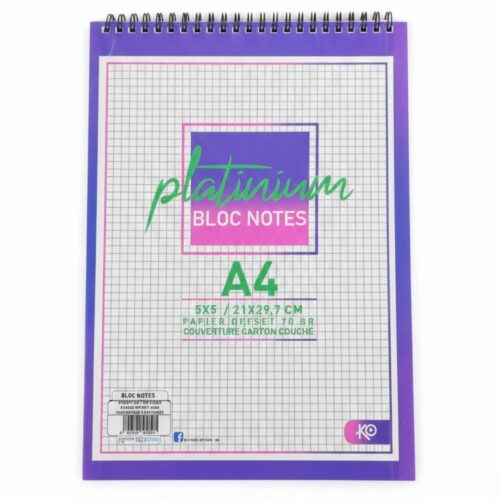 bloc-notes wiro A4 platinium 100 feuilles KO