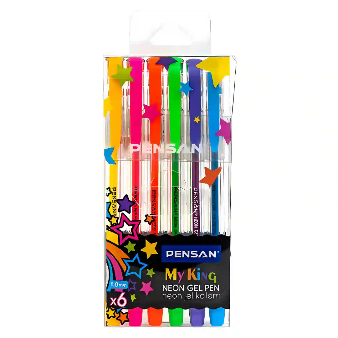 Pack de 6 Stylos Gel Néon PENSAN MYKING – Couleurs Vives et Fluide