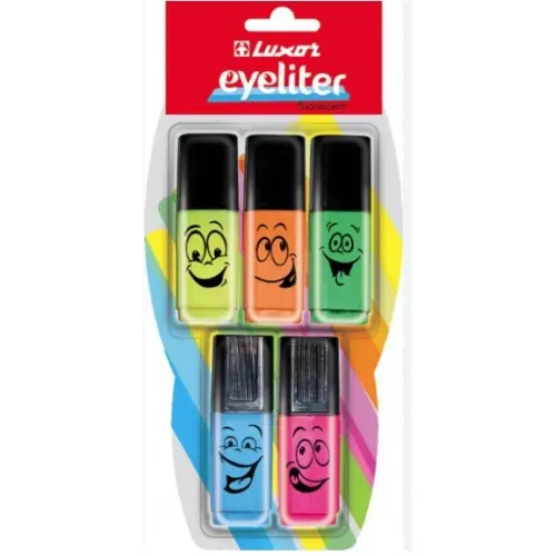 Pochette de 5 Eyeliners Fluo Luxor – Surligneurs Fluorescents Haute Qualité