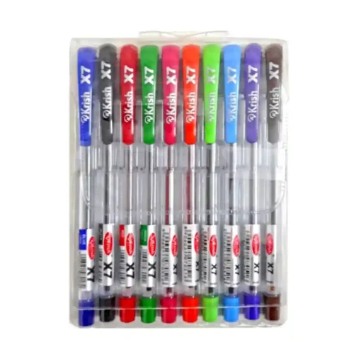 Pochette de 10 Stylos à Bille X7 Krish – Écriture Fluide et Précise