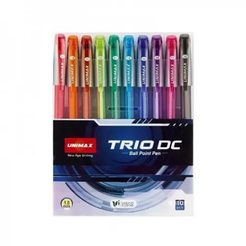 Pochette de 10 Stylos à Bille TRIO DC UNIMAX – Écriture Fluide et Précise