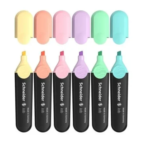 marqueur fluo pastel SCHNEIDER 6 couleurs douces