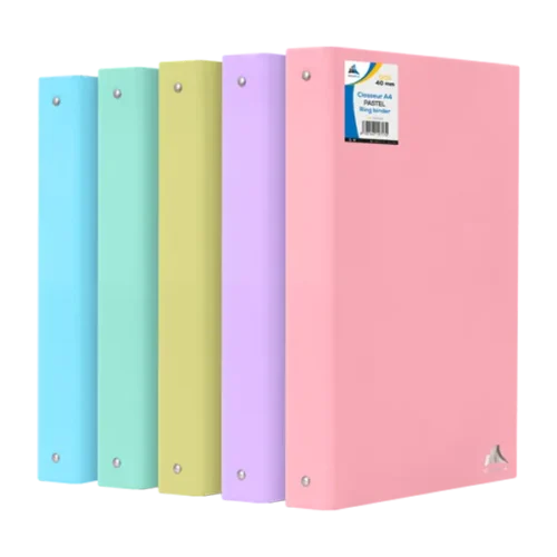 classeur 4 anneaux D40 cartonné plastique pastel Office Plast
