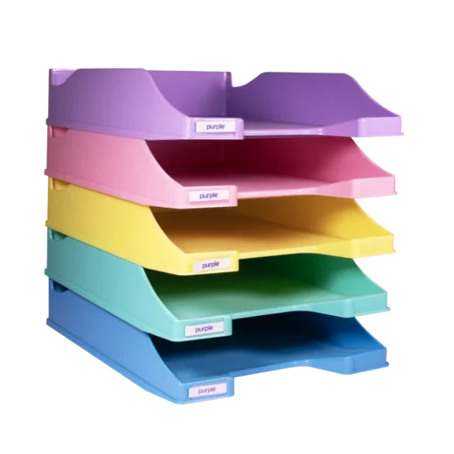 Corbeille à courrier pastel bureau