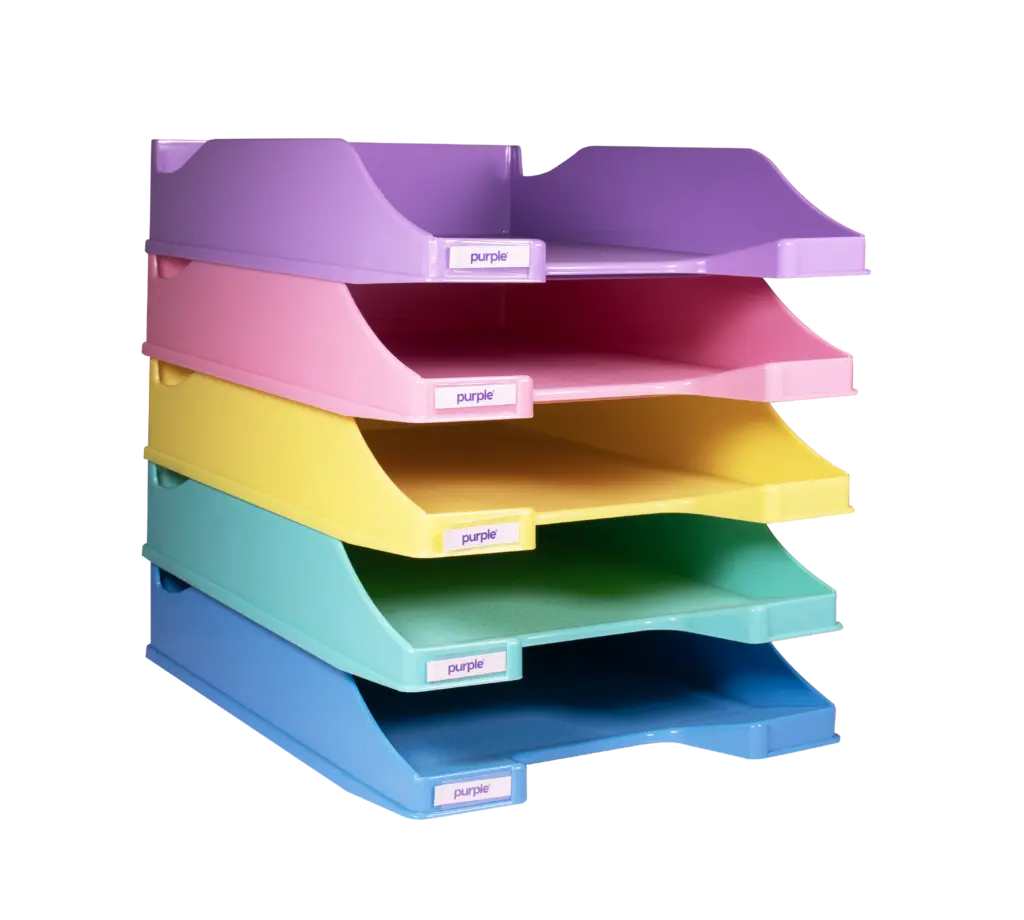 Corbeille à courrier pastel bureau