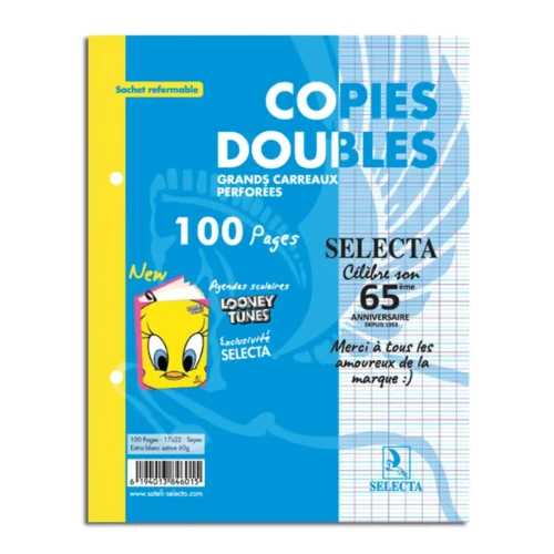 double feuille Selecta scolaire