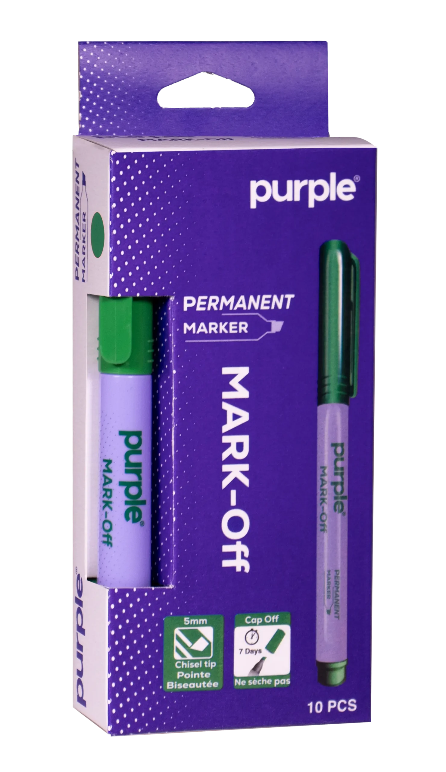 Marqueur permanent Mark-Off Purple pour papier, plastique et métal