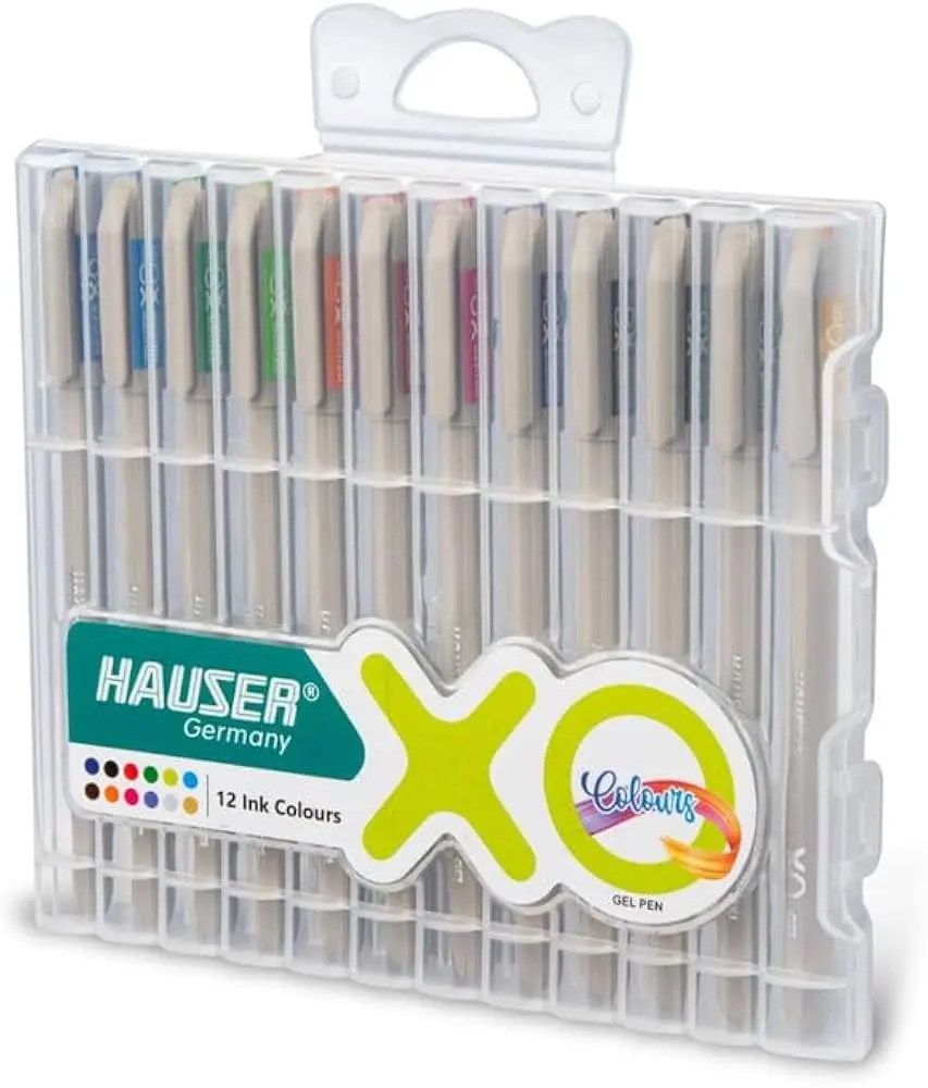 Flair Hauser XO gel pen set 12 couleurs vives avec étui rigide