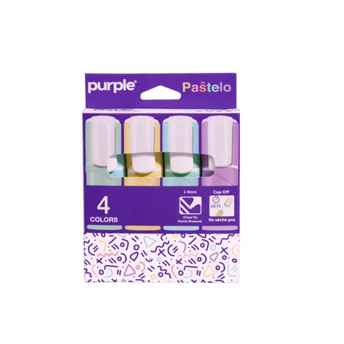 Etui 4 surligneurs PASTELO couleurs vives