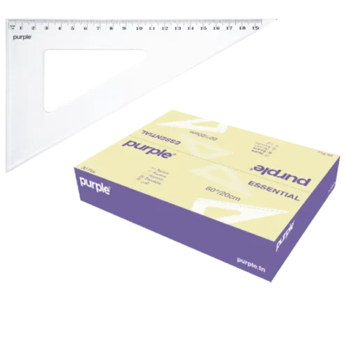 Équerre 60/20cm Cristal Purple pour dessin technique et géométrie