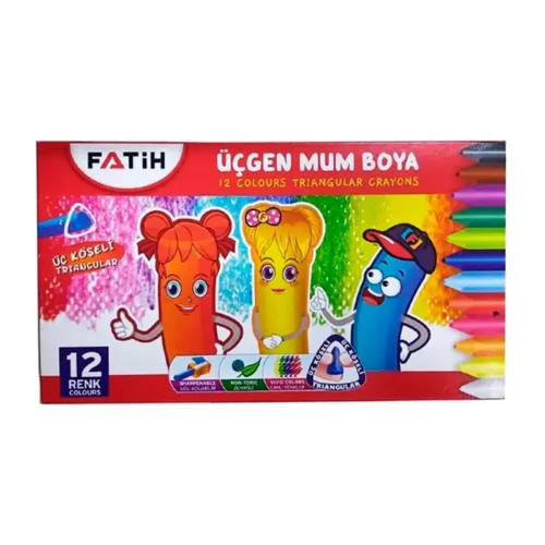crayons pastel Fatih 12 triangulaires enfants