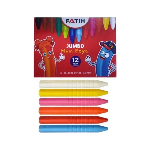 crayons pastel jumbo Fatih 12 couleurs enfants