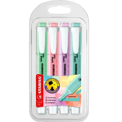 surligneurs pastel Stabilo Swing Cool x4