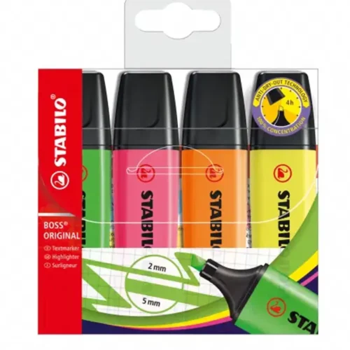 Pack de 4 surligneurs Stabilo BOSS multicolores