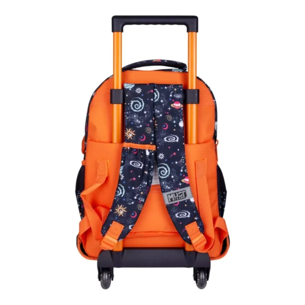 Cartable à roulettes enfant MUST Team - Astronaute - Bleu nuit et orange – Image 2