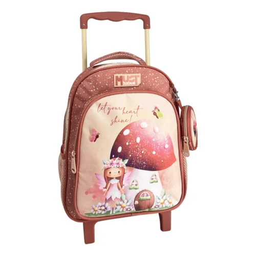Cartable à roulettes enfant MUST Team - Fée des Bois - Terracotta
