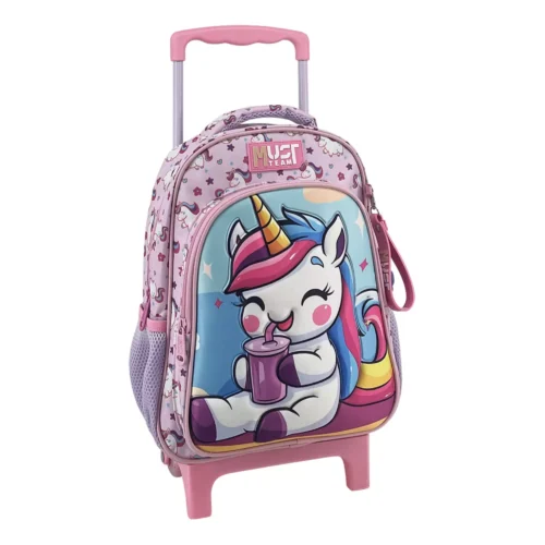 Cartable à roulettes enfant MUST Team – Licorne