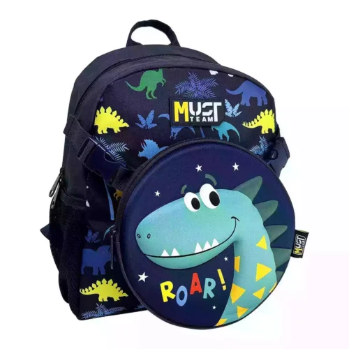 Sac à dos enfant MUST Team - Dino Roar - Bleu marine