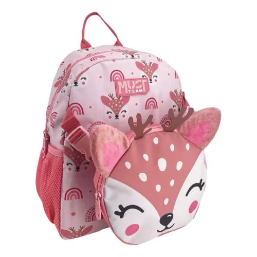 Sac à dos enfant MUST Team - Modèle Faon 3D - Rose